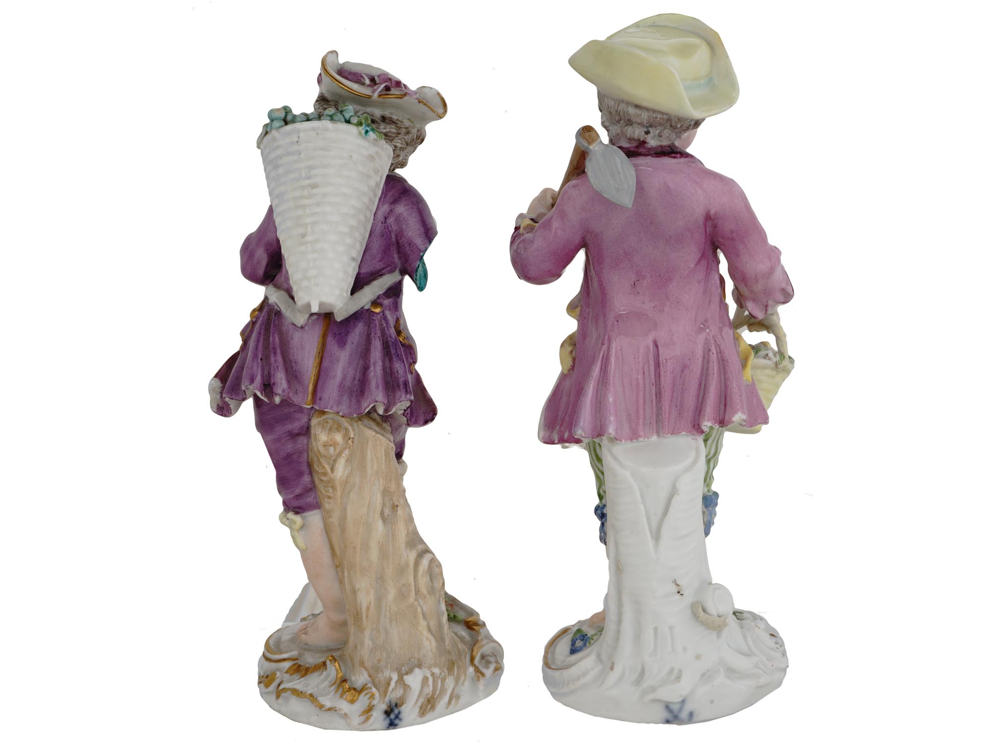 TWO ANTIQUE 18TH CENT MEISSEN PORCELAIN FIGURINES PIC-4